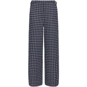 ICHI Broek 'ICHKATE CLOULE'  donkerblauw / zwart / offwhite