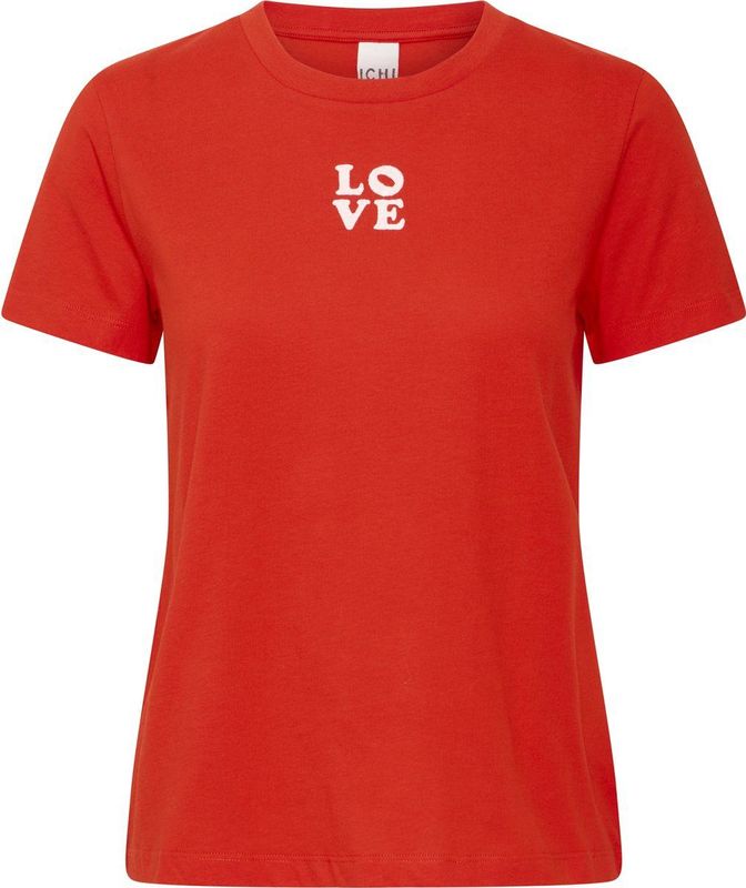 ICHI - T-shirt - Rood - Damesmodel - Katoen