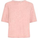 ICHI - IHKAMARA - Trui - Rosa - Geribbelde Kraag - Halve Mouw
