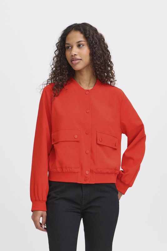 ICHI - Bomberjack - Rood - Dames - Lange Mouwen