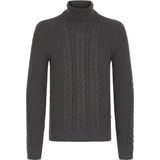 Blend - BHBASIM - Trui - Charcoal Mix - Lange Mouwen - Staande Kraag