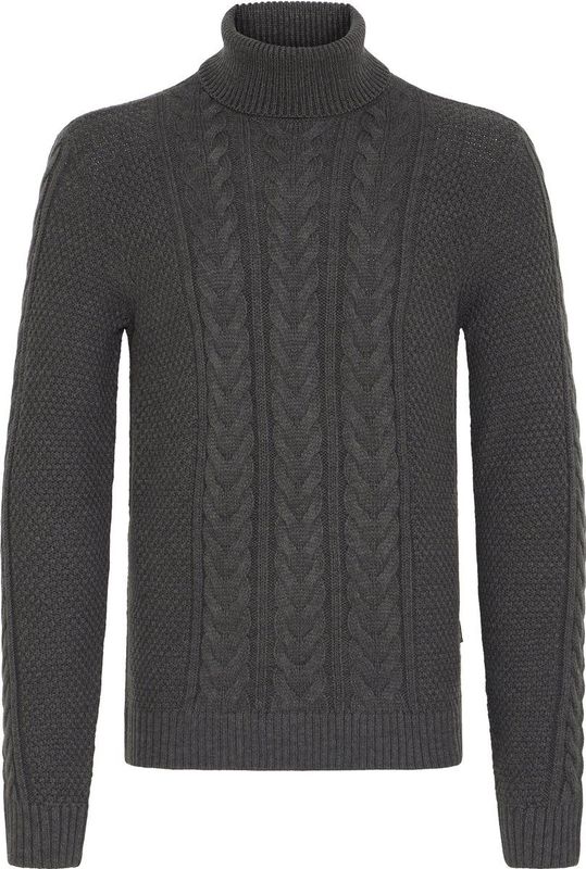 Blend - BHBASIM - Trui - Charcoal Mix - Lange Mouwen - Staande Kraag