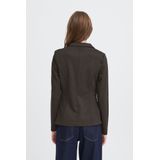 Ichi - Low-Cut V-Neck Buttoned Blazer - Bruin - Dames