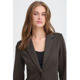 Ichi - Low-Cut V-Neck Buttoned Blazer - Bruin - Dames