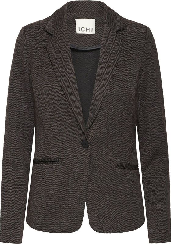 Ichi - Low-Cut V-Neck Buttoned Blazer - Bruin - Dames