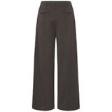 ICHI - Wide Leg High Waist Broek - Bruin/Zwart