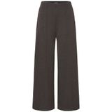 ICHI - Wide Leg High Waist Broek - Bruin/Zwart