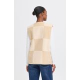 ICHI - Gilet - Crème - Mouwloos - Reverskraag - Knoopsluiting