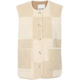 ICHI - Gilet - Crème - Mouwloos - Reverskraag - Knoopsluiting