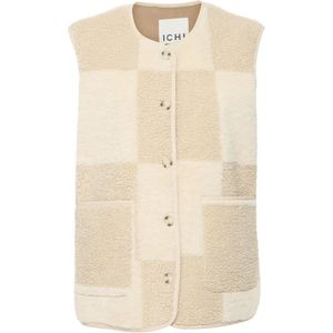ICHI - Gilet - Crème - Mouwloos - Reverskraag - Knoopsluiting