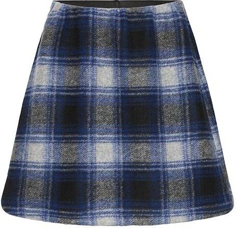 ICHI - IHWOOLY - A-lijn Rok - Blauw - Korte Lengte