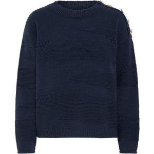 ICHI - IHASTRA - Trui - Donkerblauw - Losse Pasvorm - Lange Mouw