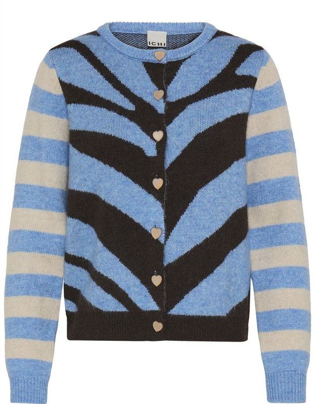 Ichi - Vest Livoni - Dames - Multi - Casual met Grafisch en Streeppatroon