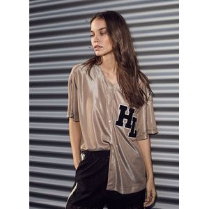 Haute L’Amitié - Court T-shirt Baseball Tee - T-shirt - Beige - 100% Polyester