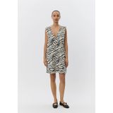 Jerseyjurken - Dierenprint - Katoen - V-hals - Mouwloos - Knielengte