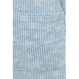 Sofie Schnoor - Denim Blouse - Blauw - Denim - Korte Mouwen - Sterrenpatroon