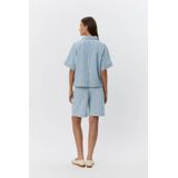 Sofie Schnoor - Denim Blouse - Blauw - Denim - Korte Mouwen - Sterrenpatroon