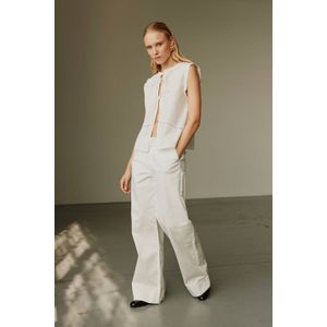 Sofie Schnoor - Athenasw Trousers - Wijde Pasvorm Broek - Wit