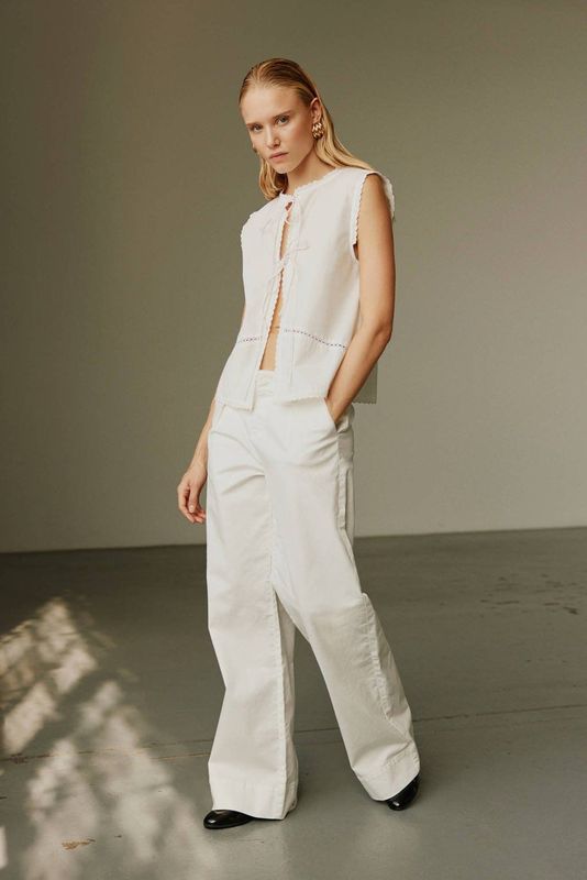 Sofie Schnoor, Dames, Broeken, Wit, Maat: XS Katoen,