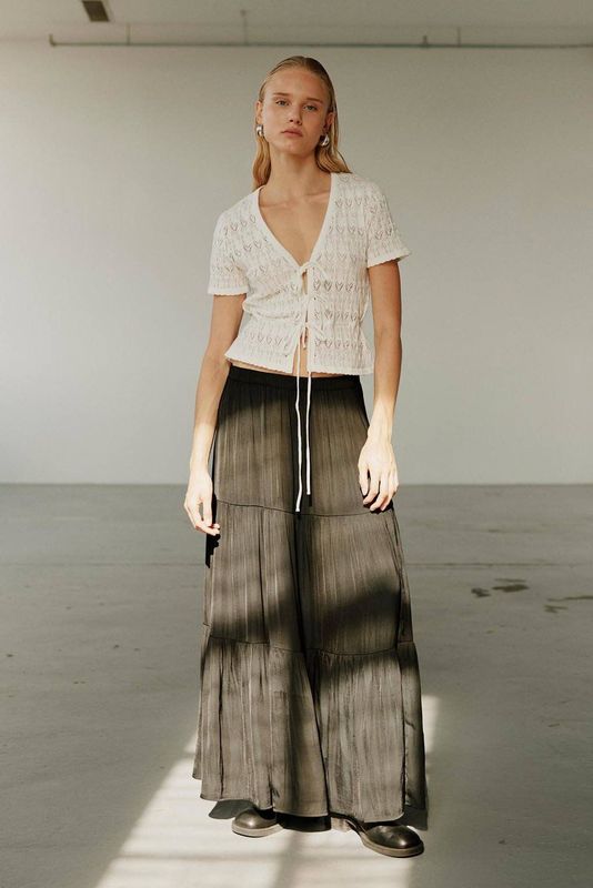 Sofie Schnoor - Alvildasw S252305 - Midi-Rok - Zwart - Polyester