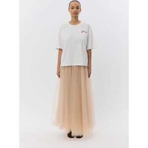 Sofie Schnoor - Vera - T-shirt - Wit - Met Opdruk 'amour' en 'Wees Echt, Niet Perfect'