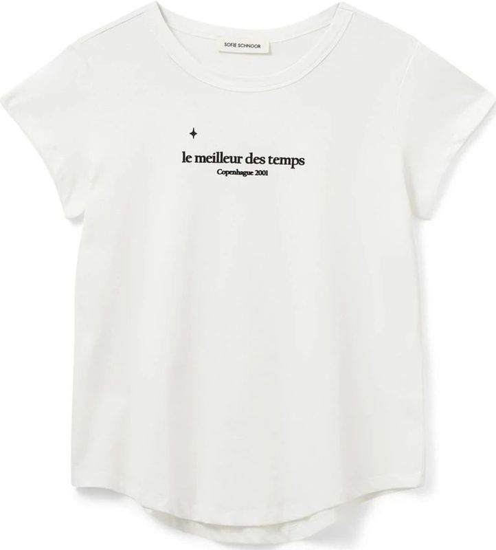 Sofie Schnoor - Zoeysw T-Shirt - Sneeuwwit - Dames - Katoen - Grafische Print