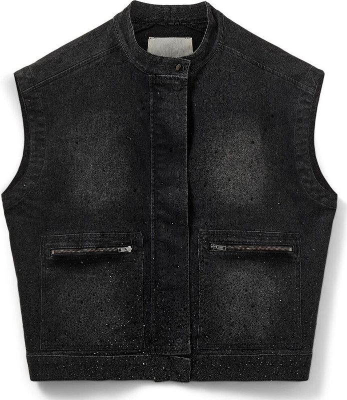 Sofie Schnoor - Denim Gilet - Zwart - Met Glitter