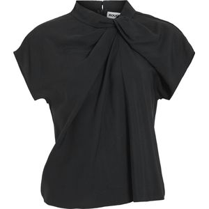 ROUGE EDIT - Shirt - Navy - Effen - Kwartmouw - Normale Pasvorm