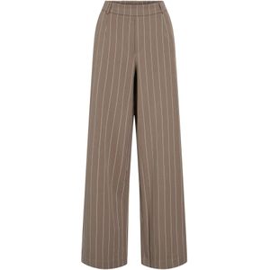 VILA - VIVarone - Broek - Bruin/Wit - Wide Leg - High Waist