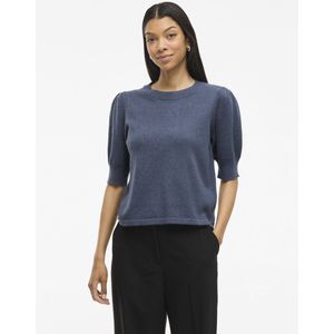Vila - Trui - Blissful Blue/Light Melange - Viscose Livaeco/Polyester/Nylon
