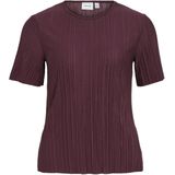 VILA - VIPLISA - Top - Donkerrood - Korte Mouwen