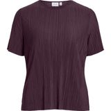 VILA - VIPLISA - Top - Donkerrood - Korte Mouwen