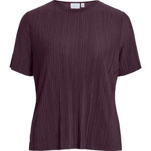 VILA - VIPLISA - Top - Donkerrood - Korte Mouwen