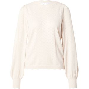 Vila - T-shirt Viemi O-neck Knit Top - Super Light Natural Melan - Dames