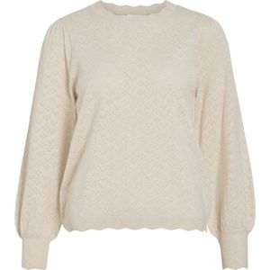 Vila - Viemi O-neck Knit Top - T-shirt - Super Light Natural Melan - Dames