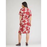 OBJECT - Blousejurk - Crème / Donkerrood - OBJJacira