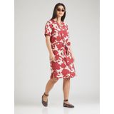 OBJECT - Blousejurk - Crème / Donkerrood - OBJJacira