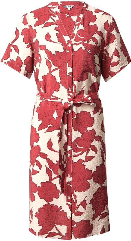 OBJECT - Blousejurk - Crème / Donkerrood - OBJJacira