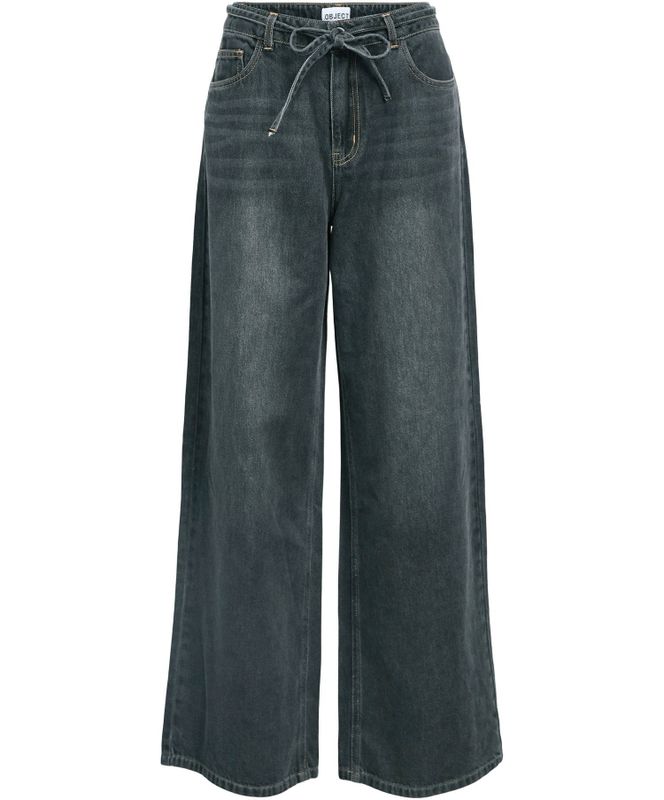 Object - Objrosie Mw Wide Jeans - Medium Grey Denim - Dames