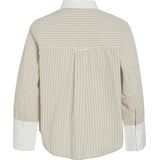 ROUGE EDIT - Shirt - Beige/Wit - Oversized - Lange Mouw - Gestreept