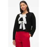 VILA - Viotta - Gebreid Vest - Zwart / Wit