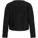 VILA - Viotta - Gebreid Vest - Zwart / Wit