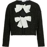VILA - Viotta - Gebreid Vest - Zwart / Wit