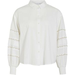 Vila - Ambre Scallop - Blouse - Off White - Dames