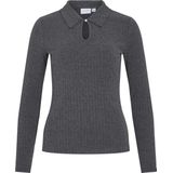 Vila - Viattica - Poloshirt - Grijs - Lange Mouwen