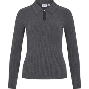Vila - Viattica - Poloshirt - Grijs - Lange Mouwen