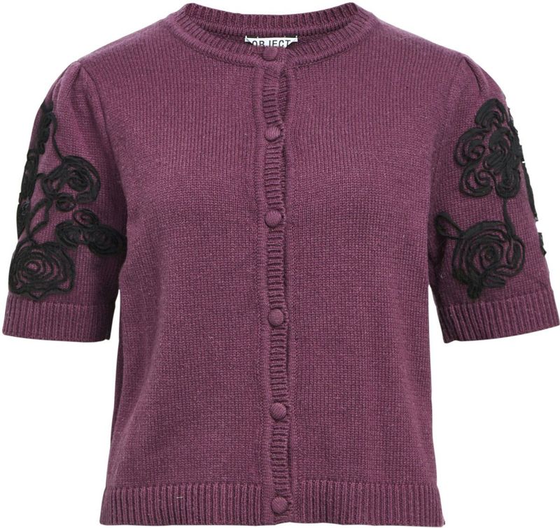 Object - Objjane 2/4 RE Knit - Gebreide Cardigan - Rood - Dames