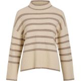 VILA - VILAVINIA - Gebreide Trui - Zand - Streepprint