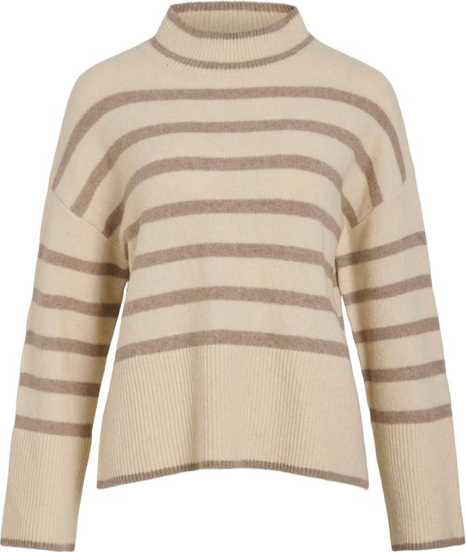 VILA - VILAVINIA - Gebreide Trui - Zand - Streepprint