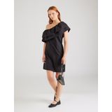 OBJECT - OBJMIRA - Jurk - Zwart - Mouwloos - Katoen - Volant Detail